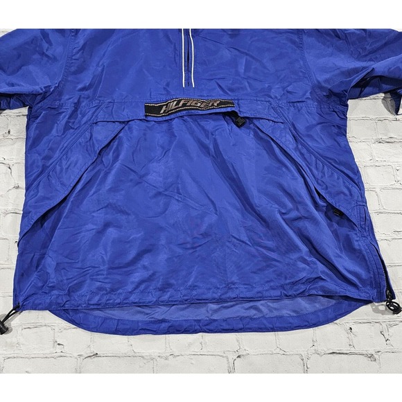 Vintage Tommy Hilfiger Logo 1/4 Zip Hooded Windbreaker Blue Jacket 90s MENS L - Picture 16 of 16